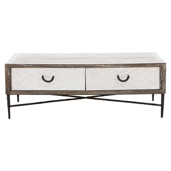 2 Drawer Coffee Table- Milan- Recycled Elm Wood