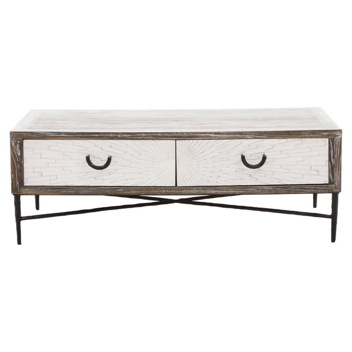 2 Drawer Coffee Table- Milan- Recycled Elm Wood