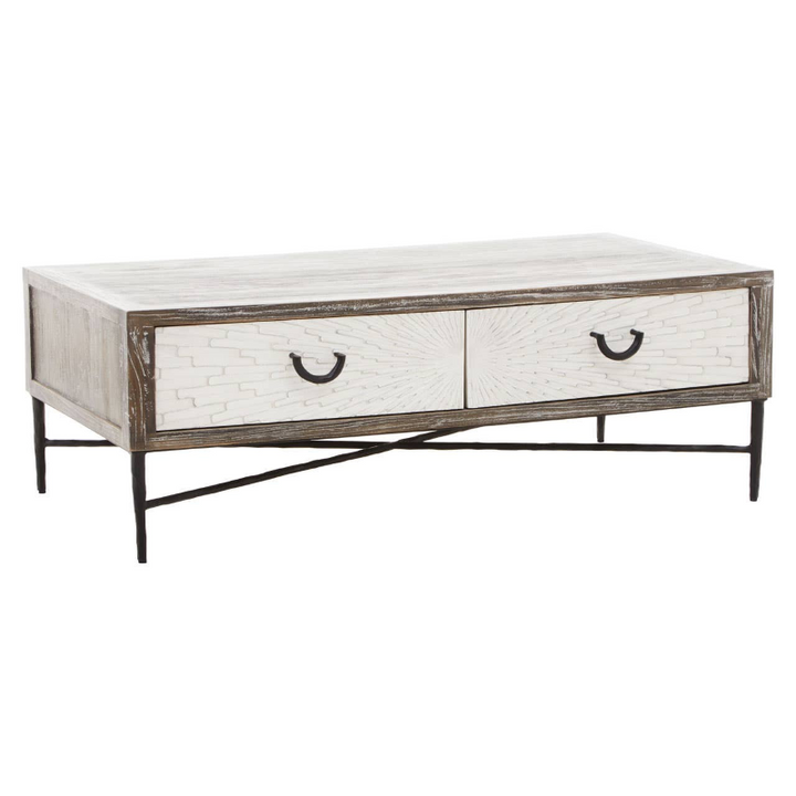 2 Drawer Coffee Table- Milan- Recycled Elm Wood