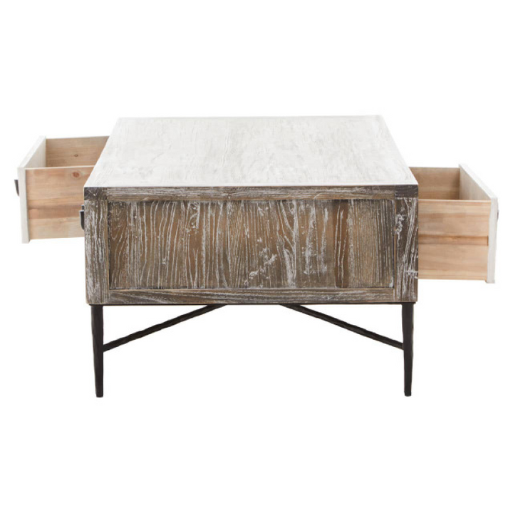 2 Drawer Coffee Table- Milan- Recycled Elm Wood