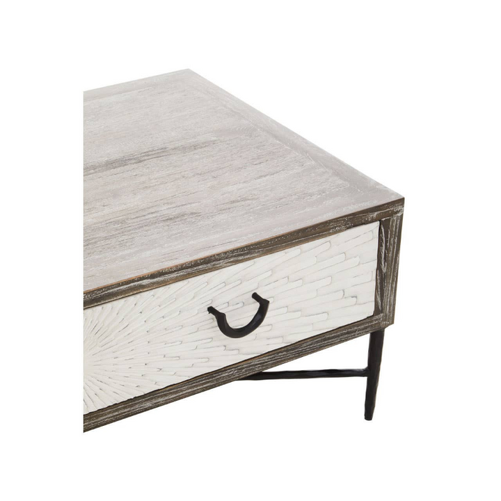2 Drawer Coffee Table- Milan- Recycled Elm Wood