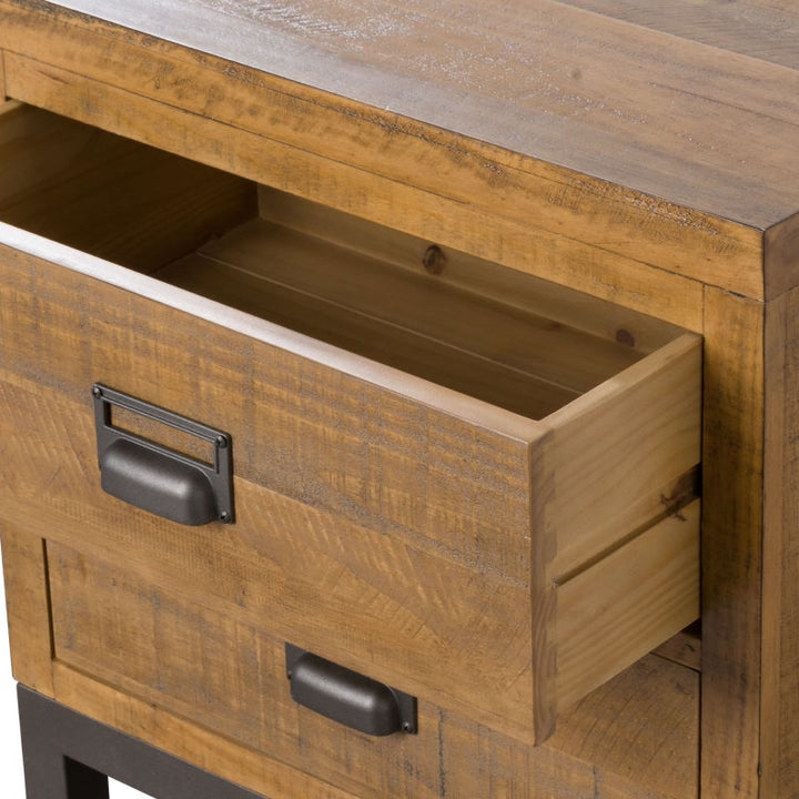 Bedside Table- Hill Interiors- The Draftsman- 2 Drawer- Open