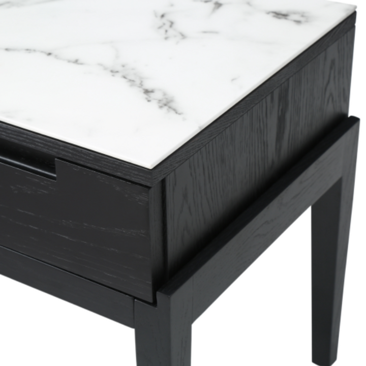 Bedside Table- Orchid with Marble Top- Close