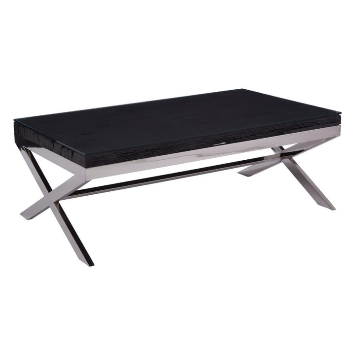 Black Coffee Table- Kerala With Cross Base