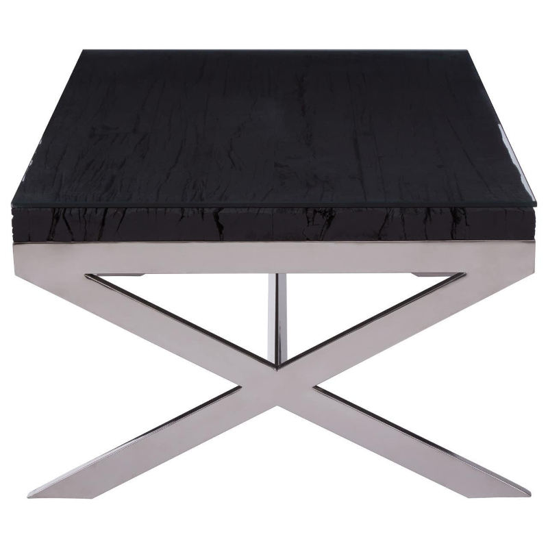 Black Coffee Table- Kerala With Cross Base