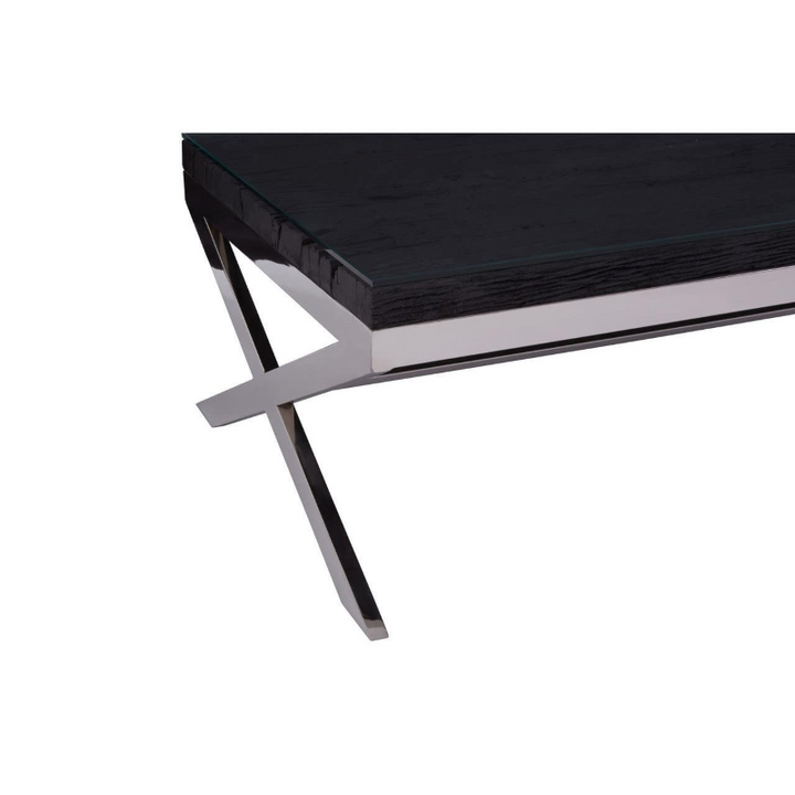 Black Coffee Table- Kerala With Cross Base