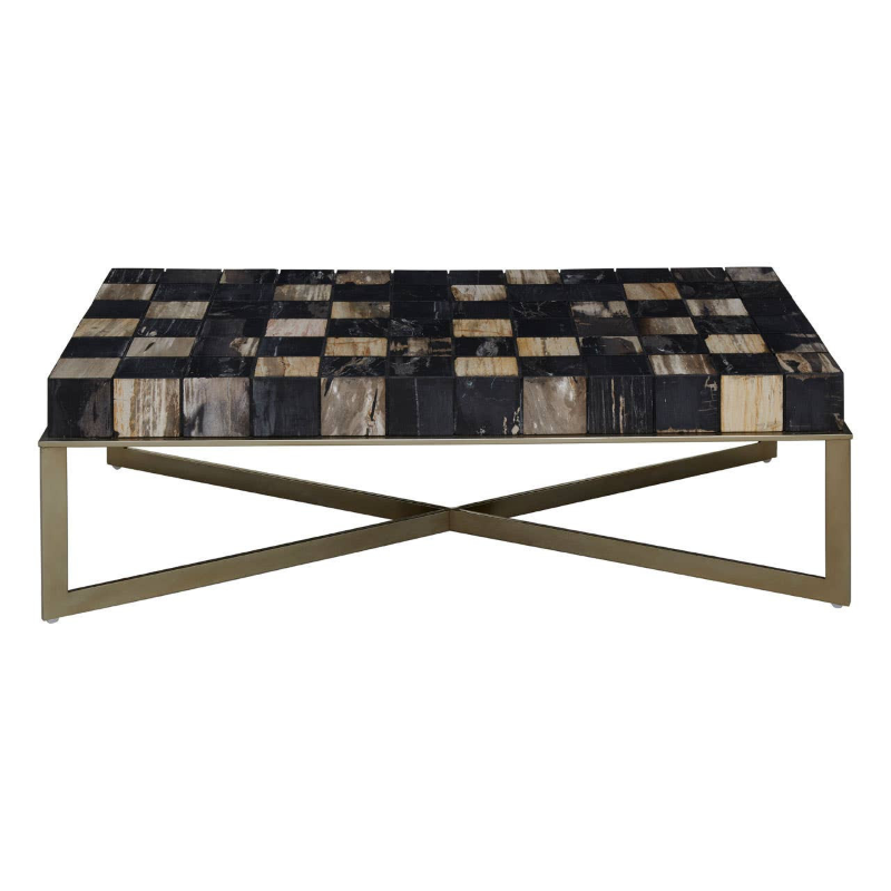 Chequered Coffee Table- Relic Petrified Wood
