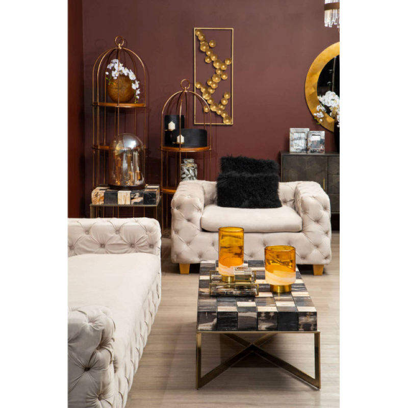 Chequered Coffee Table- Relic Petrified Wood