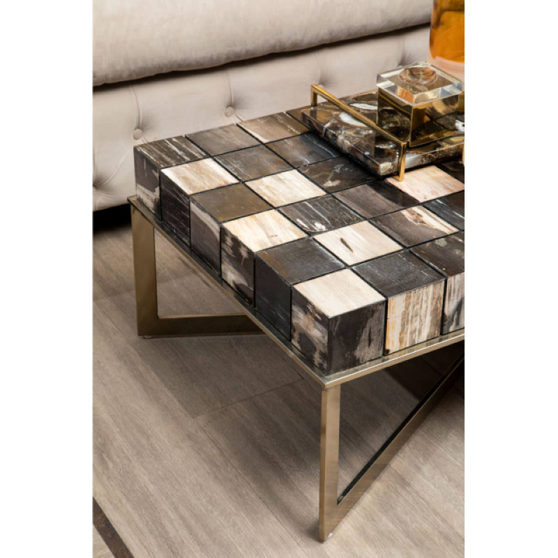 Chequered Coffee Table- Relic Petrified Wood