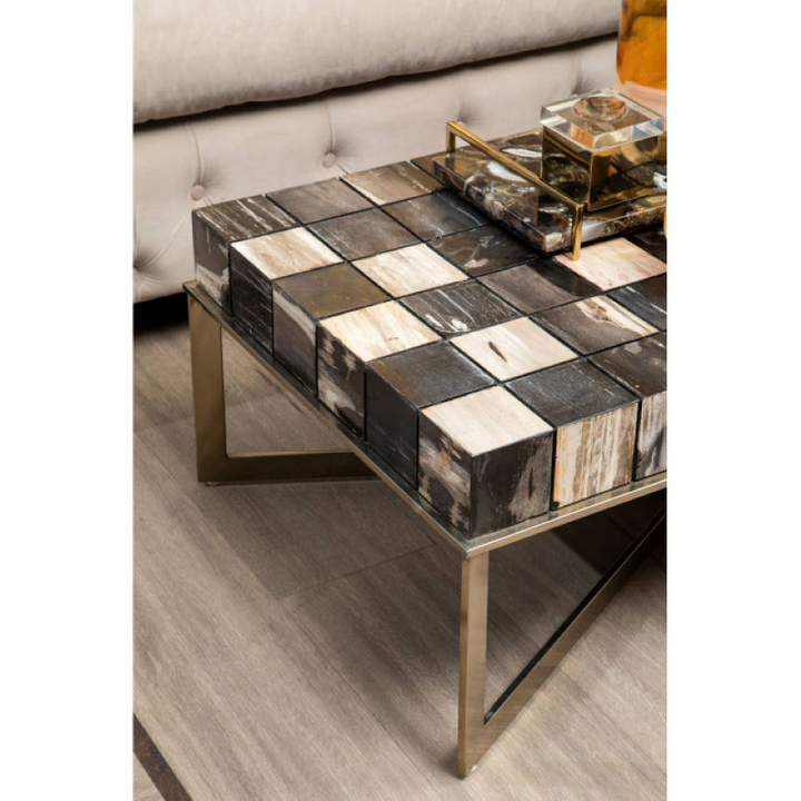 Chequered Coffee Table- Relic Petrified Wood