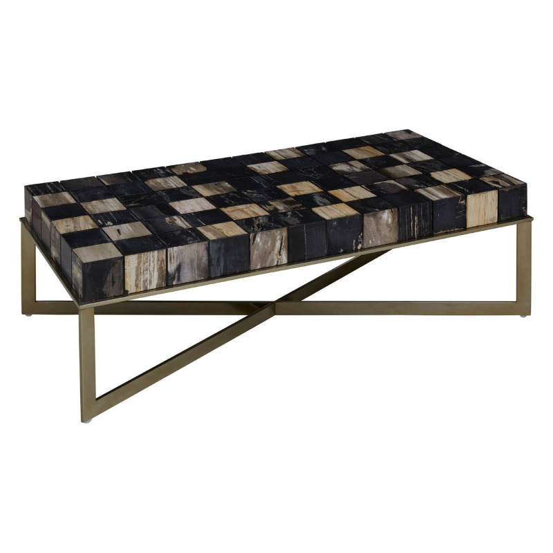 Chequered Coffee Table- Relic Petrified Wood
