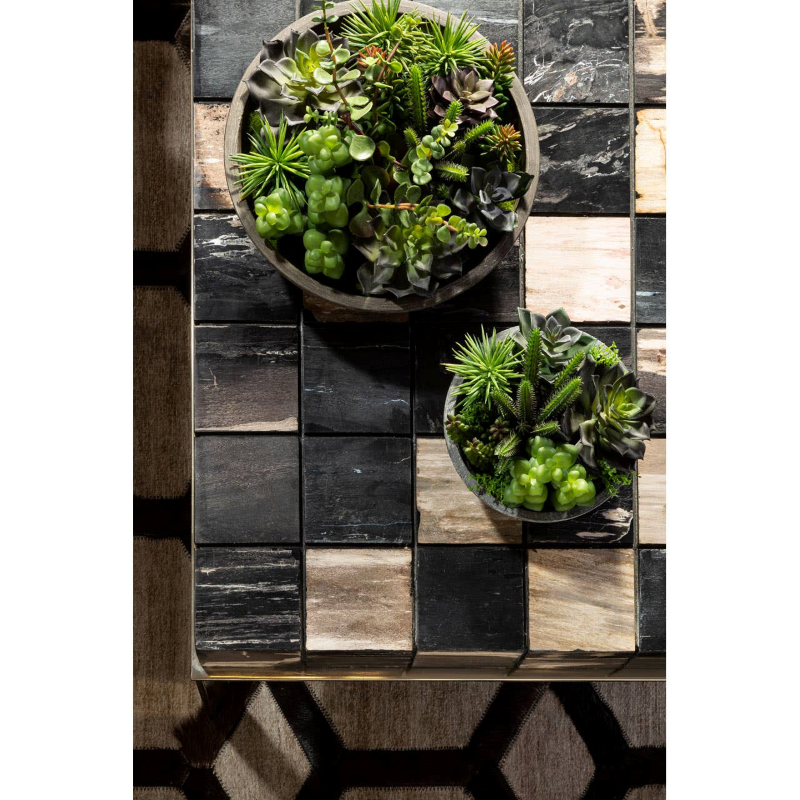 Chequered Coffee Table- Relic Petrified Wood