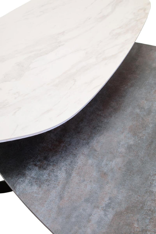 Coffee Table- Imperia 2 Tier Large Asymmetrical Ceramic