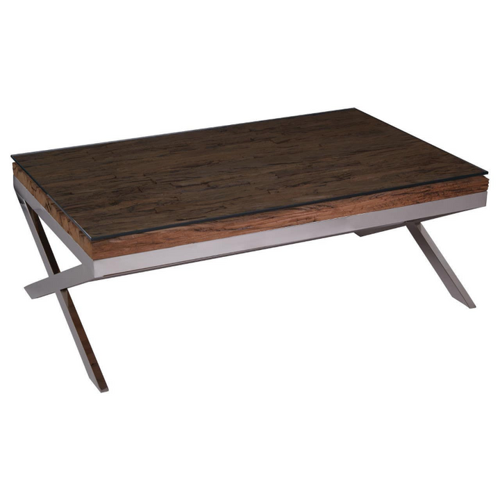 Coffee Table- Kerala Natural With Cross Base