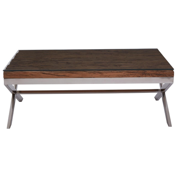 Coffee Table- Kerala Natural With Cross Base