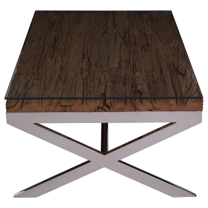 Coffee Table- Kerala Natural With Cross Base
