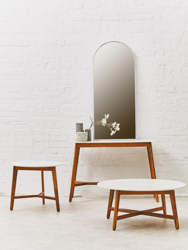 Coffee Table- Myan in White Marble