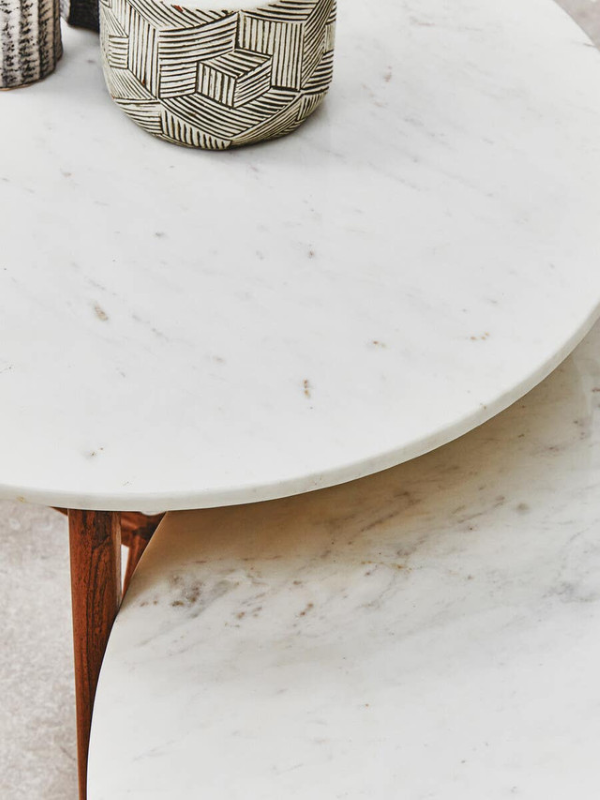 Coffee Table- Myan in White Marble