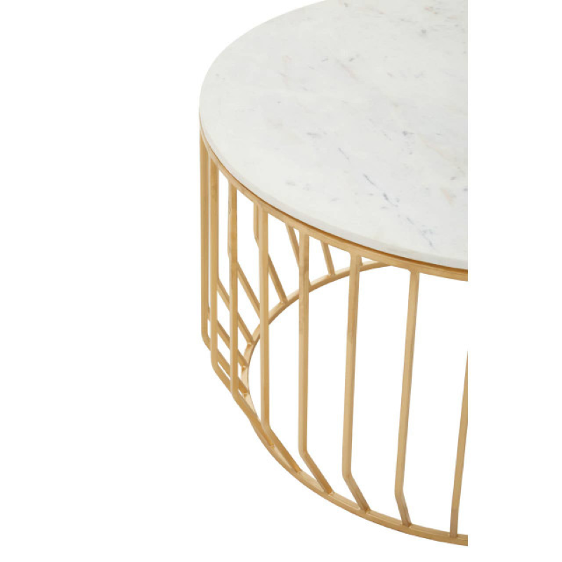 Coffee Table- Pali in White Marble And Gold