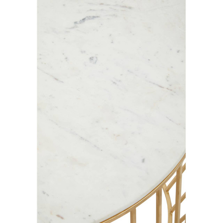 Coffee Table- Pali in White Marble And Gold