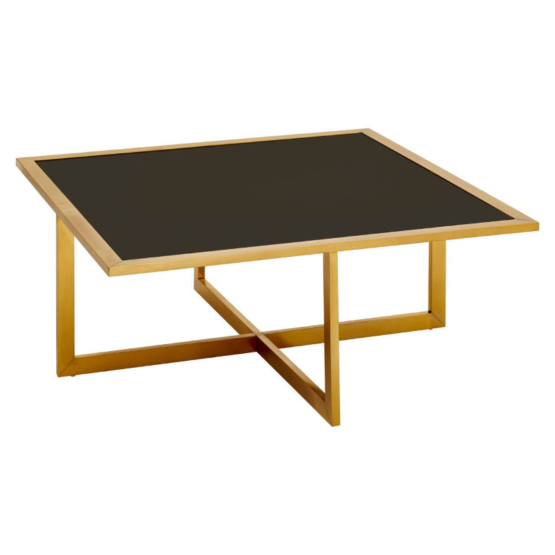 Coffee Table And Stool Set- Horizon Black Tempered Glass