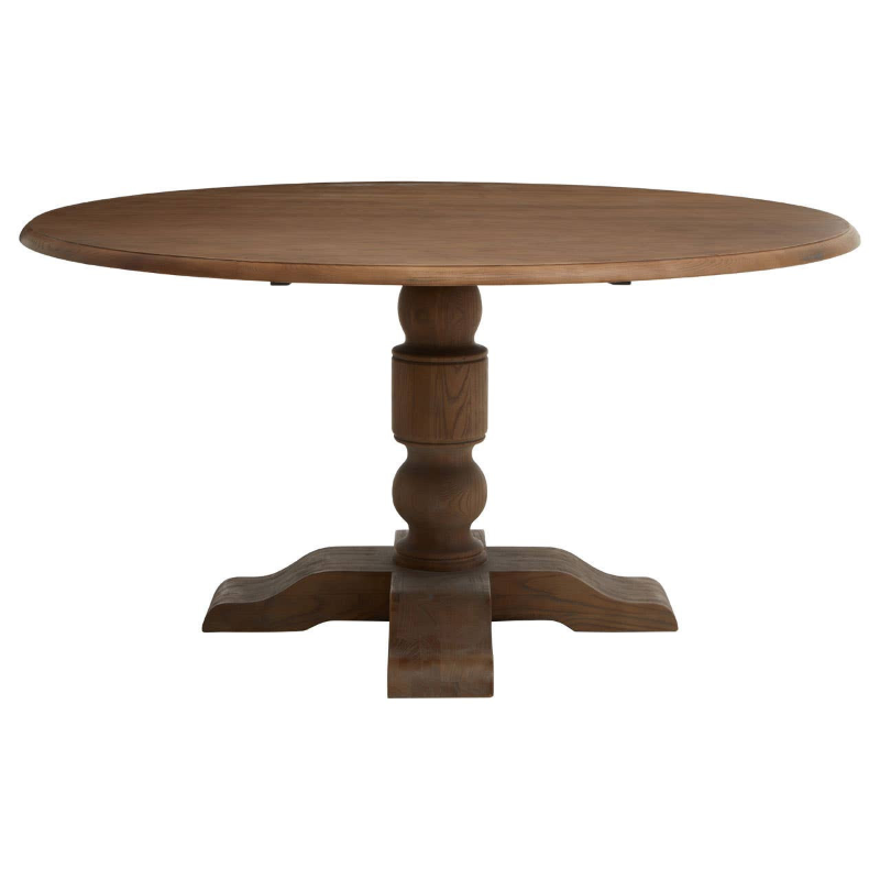 Dark Oak Wood Round Dining Table- Parkside