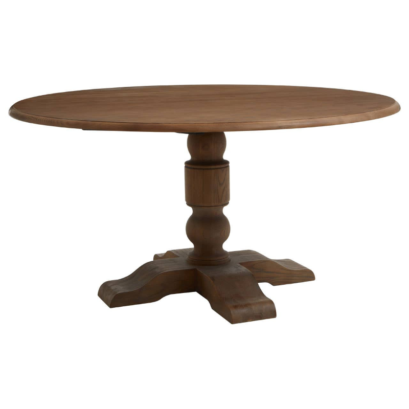 Dark Oak Wood Round Dining Table- Parkside