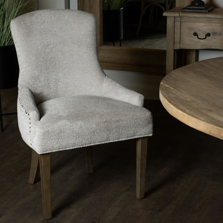 Dining Chair- Brockham Taupe- Lifestyle- Close