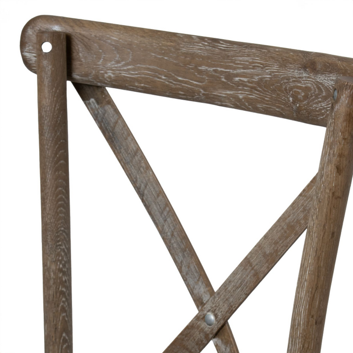 Dining Chair- Light Oak- Cross Back- Close