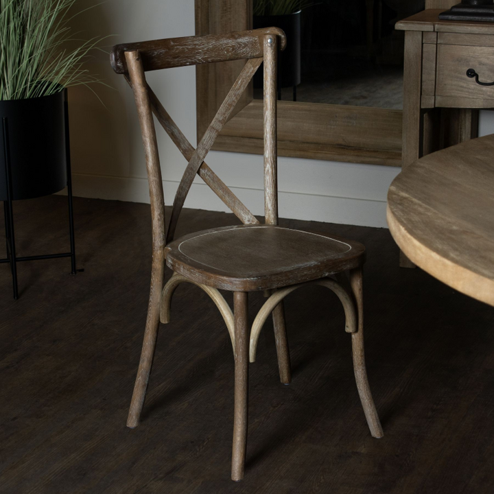 Dining Chair- Light Oak- Cross Back- Lifestyle