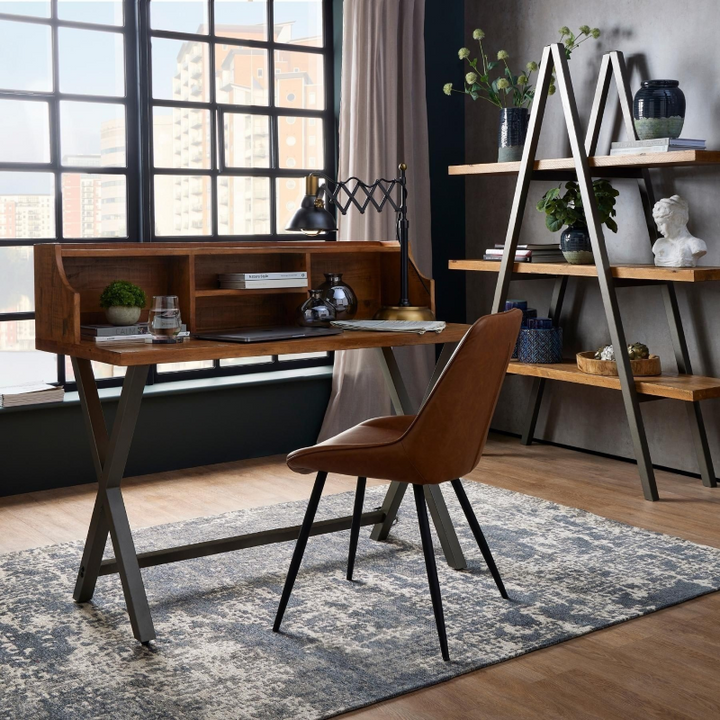 Dining Chair -Malmo in Tan- Lifestyle- Desk