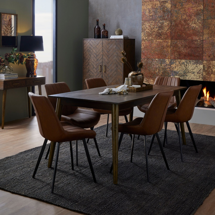 Dining Chair- Malmo in Tan-Lifestyle- Table