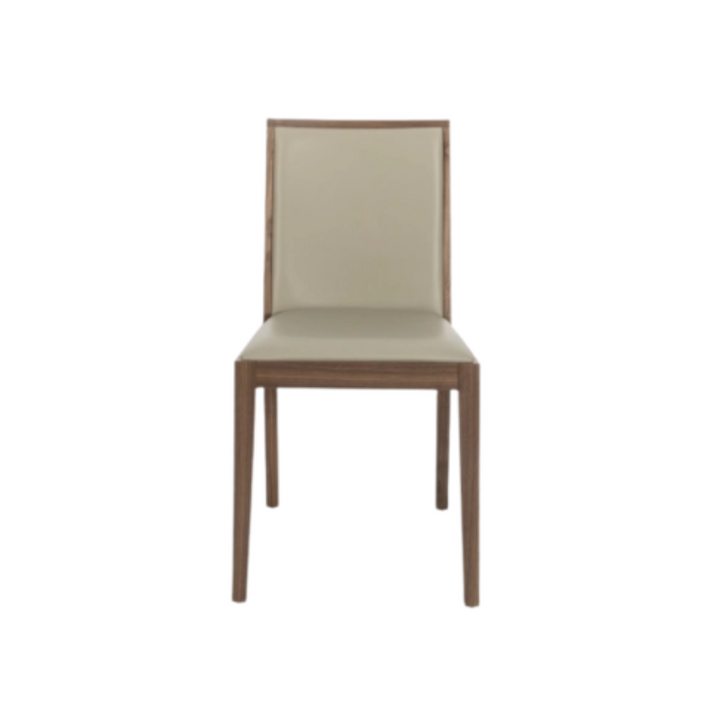 Dining Chair- Set of 2- Lotus in Walnut and Stone