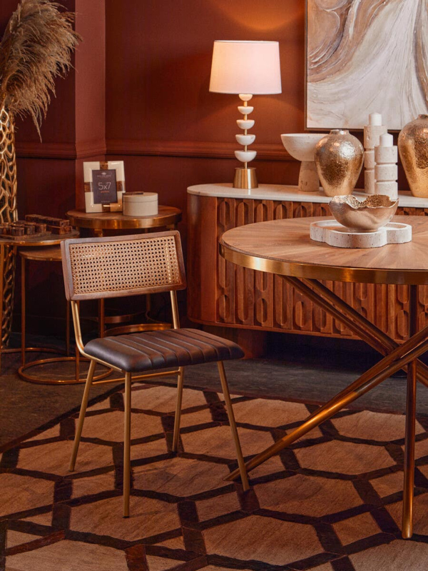 Dining Table with Splayed Legs- Jana Round Fir Wood