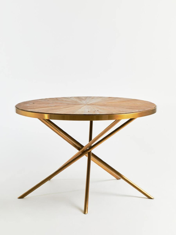 Dining Table with Splayed Legs- Jana Round Fir Wood
