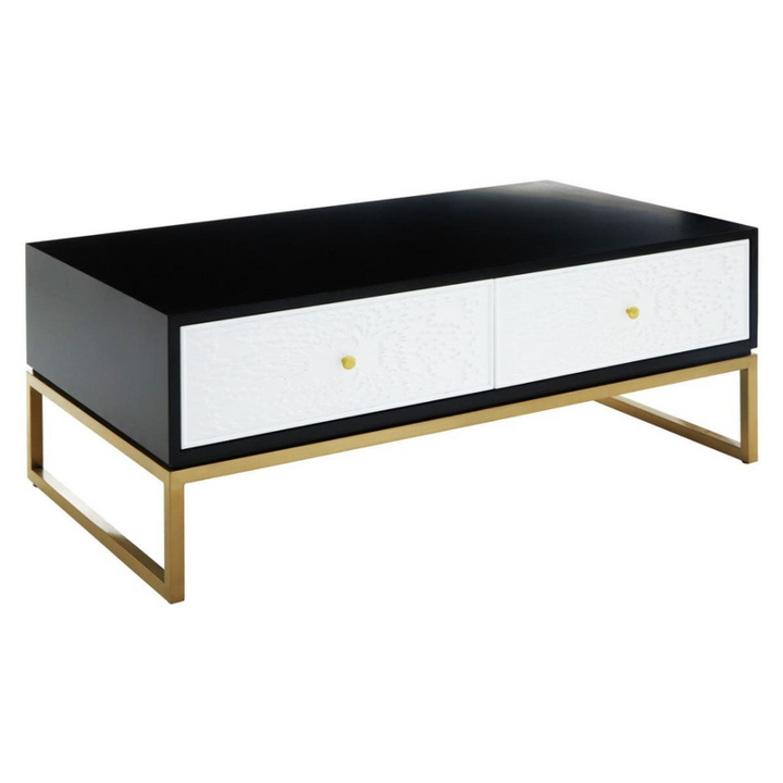 Four Drawer Coffee Table- Dumas in Black and White