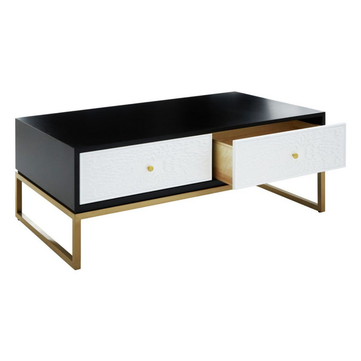 Four Drawer Coffee Table- Dumas in Black and White