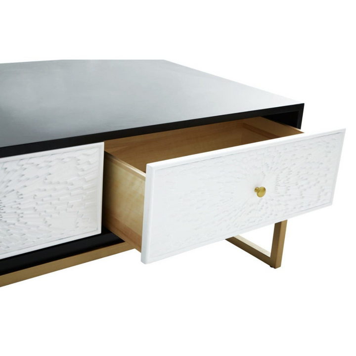 Four Drawer Coffee Table- Dumas in Black and White