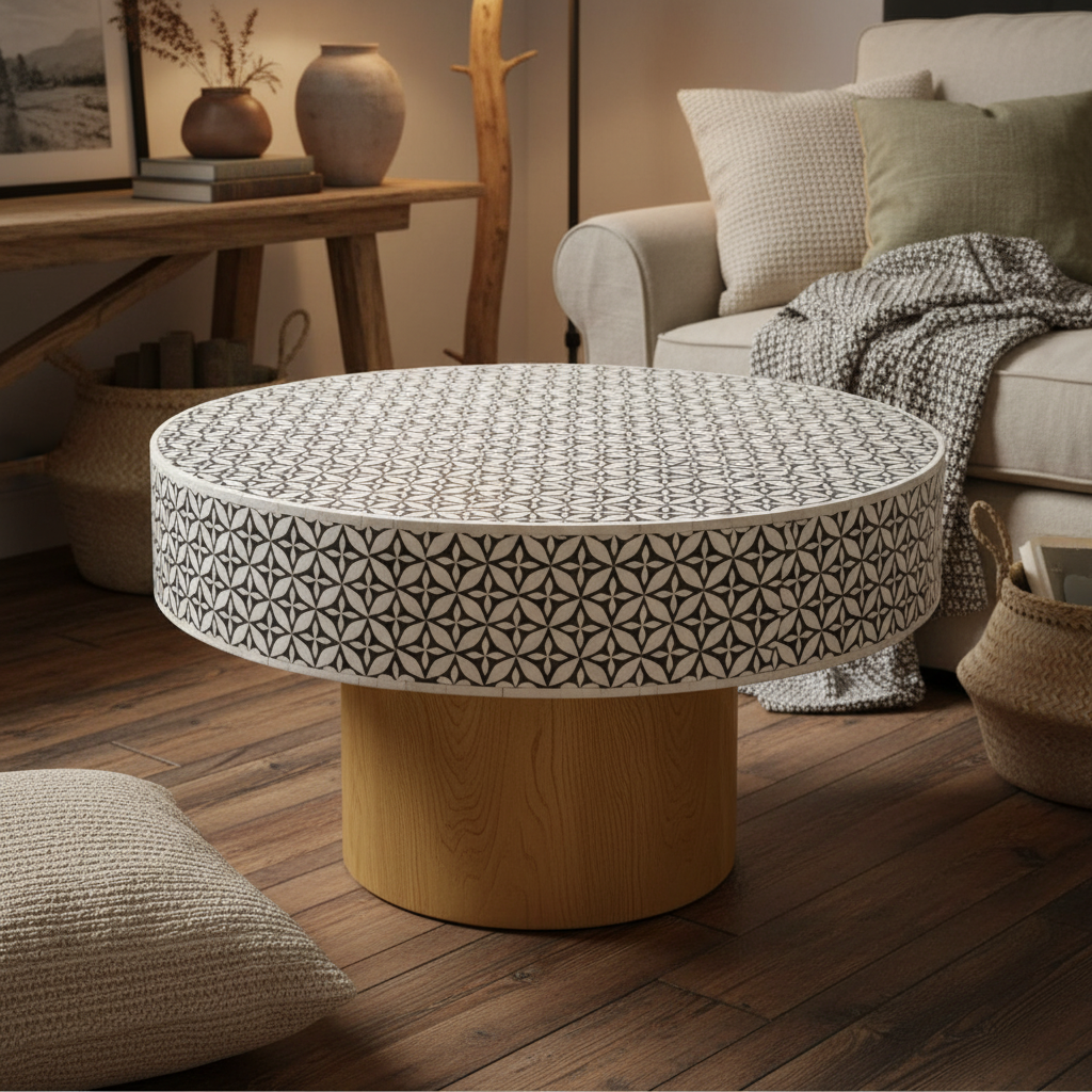 A Coffee Table in a luxury living room 