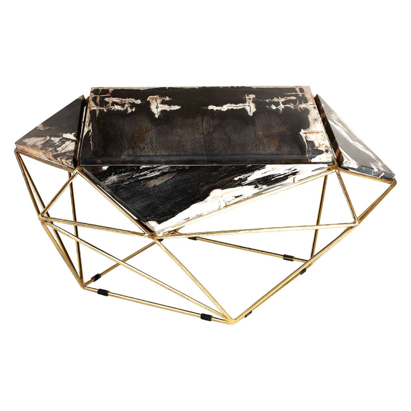 Geometric Coffee Table- Relic Dark Petrified Wood