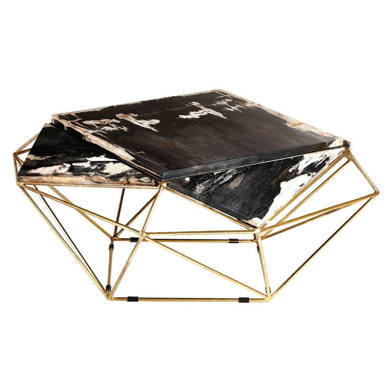 Geometric Coffee Table- Relic Dark Petrified Wood