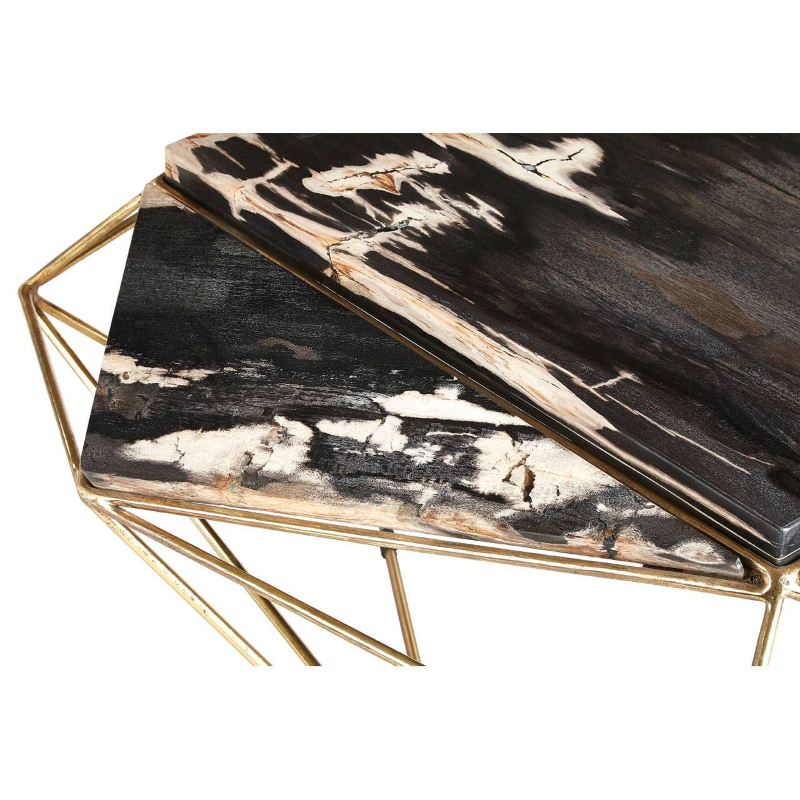 Geometric Coffee Table- Relic Dark Petrified Wood