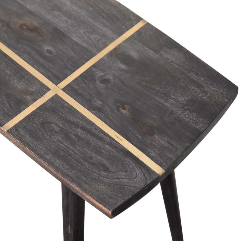 Ash Coffee Table- Black Brass Inlay