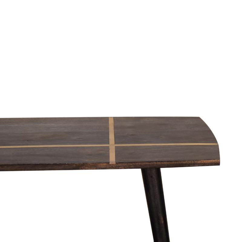 Ash Coffee Table- Black Brass Inlay
