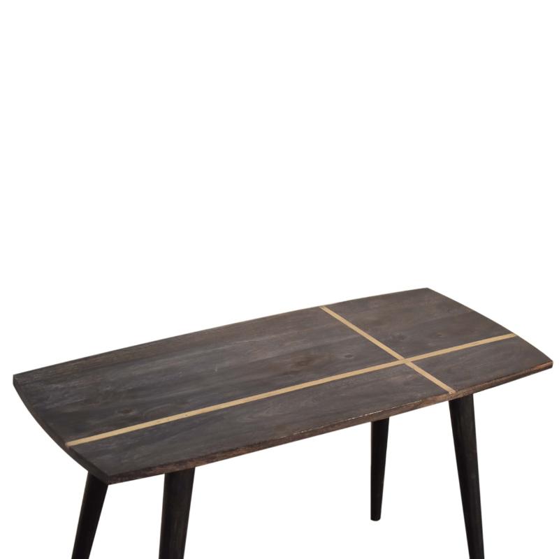 Ash Coffee Table- Black Brass Inlay