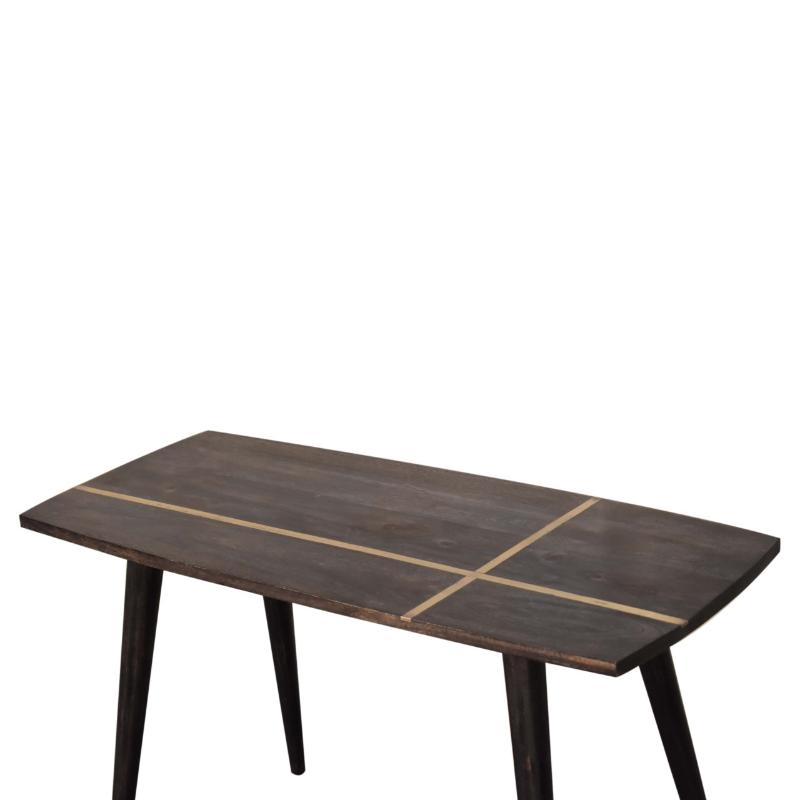 Ash Coffee Table- Black Brass Inlay