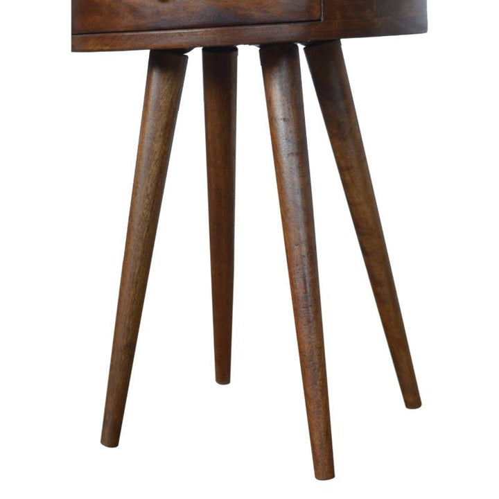 Circular Bedside Table- Nordic in Chestnut