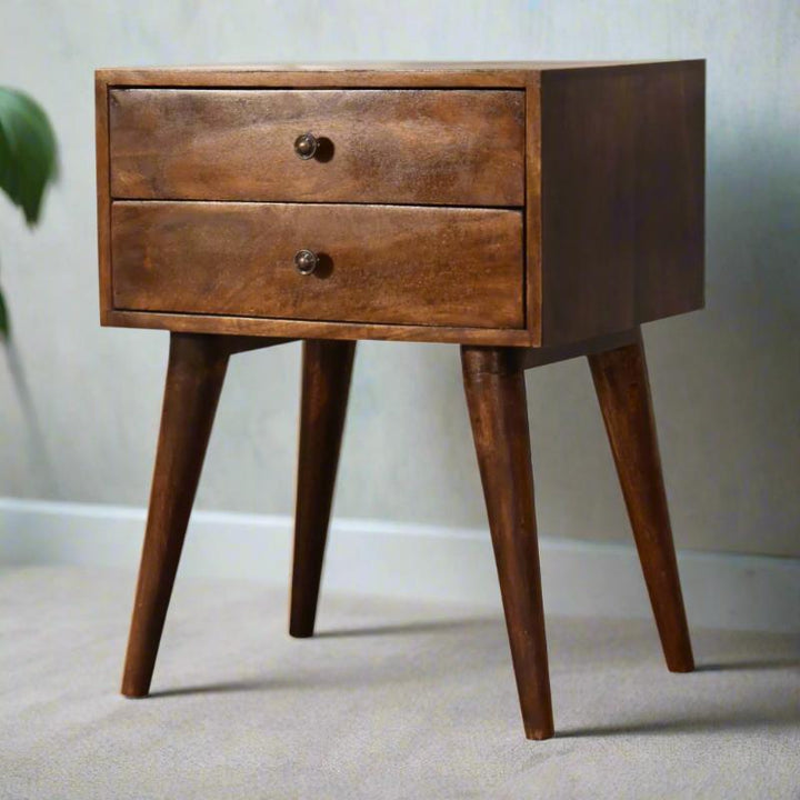 Bedside Table- Chestnut Modern Solid Wood