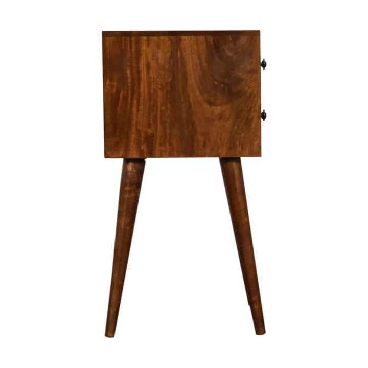 Chestnut Bedside Table- Mini 2 Drawer