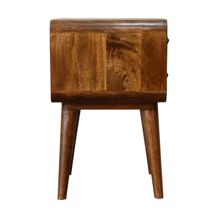 Curved Bedside Table- Chestnut